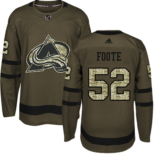 Adidas Avalanche #52 Adam Foote Green Salute to Service Stitched NHL Jersey
